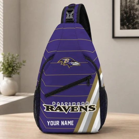 Baltimore Ravens Football Team Sling Bag – Custom Name Crossbody Bag
