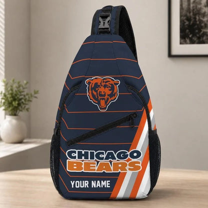 Chicago Bears Football Team Sling Bag – Custom Name Crossbody Bag