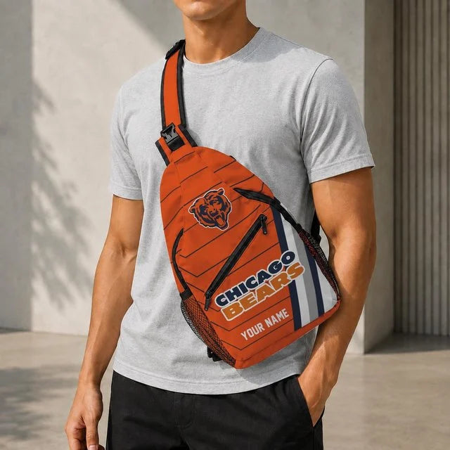 Chicago Bears Football Team Sling Bag – Custom Name Crossbody Bag