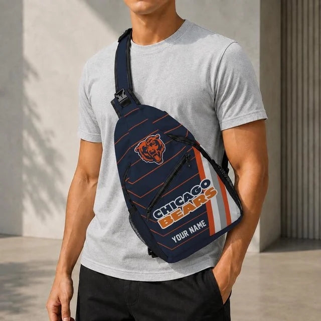 Chicago Bears Football Team Sling Bag – Custom Name Crossbody Bag