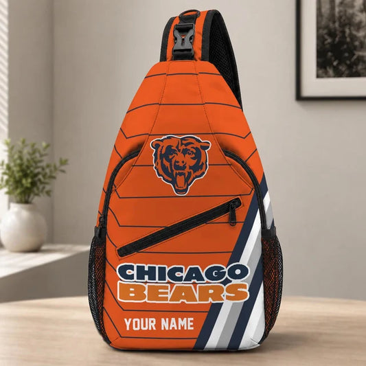 Chicago Bears Football Team Sling Bag – Custom Name Crossbody Bag