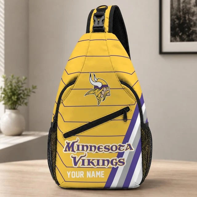 Minnesota Vikings Football Team Sling Bag – Custom Name Crossbody Bag