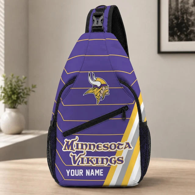 Minnesota Vikings Football Team Sling Bag – Custom Name Crossbody Bag