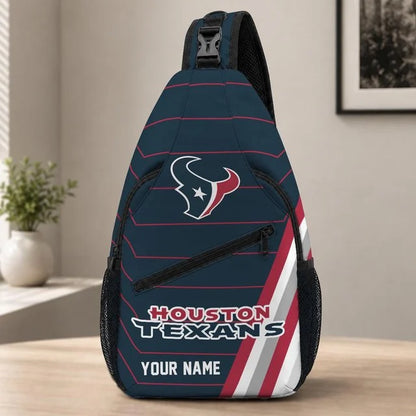 Houston Texans Football Team Sling Bag – Custom Name Crossbody Bag
