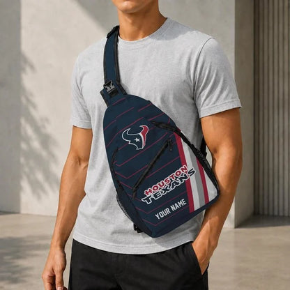 Houston Texans Football Team Sling Bag – Custom Name Crossbody Bag