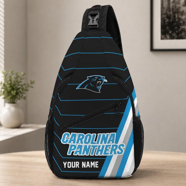 Carolina Panthers Football Team Sling Bag – Custom Name Crossbody Bag