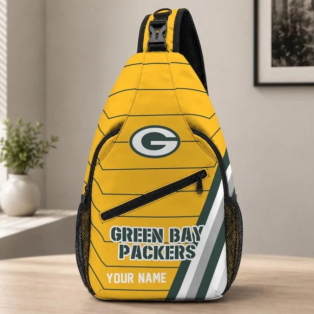 Green Bay Packers Football Team Sling Bag – Custom Name Crossbody Bag