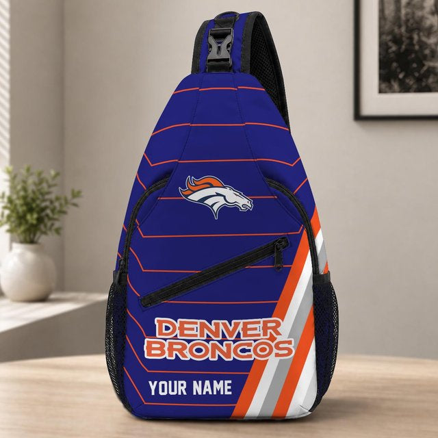 Denver Broncos Football Team Sling Bag – Custom Name Crossbody Bag