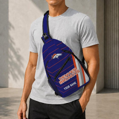 Denver Broncos Football Team Sling Bag – Custom Name Crossbody Bag