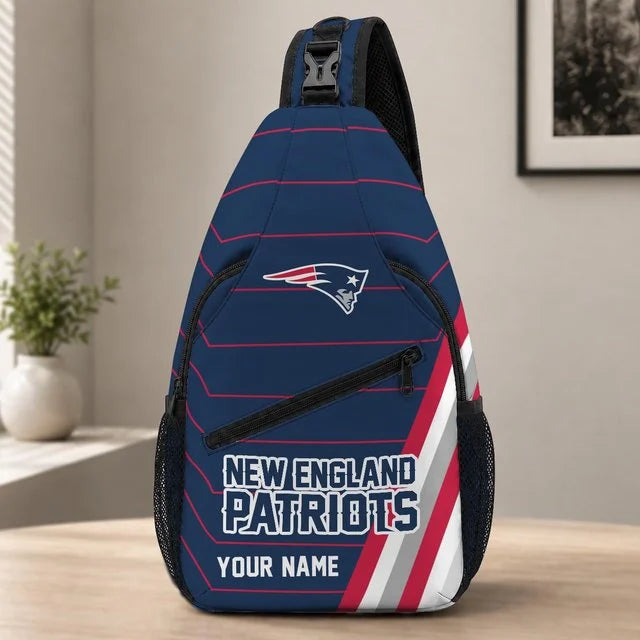 New England Patriots Football Team Sling Bag – Custom Name Crossbody Bag