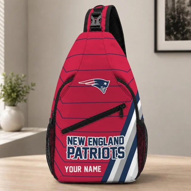 New England Patriots Football Team Sling Bag – Custom Name Crossbody Bag