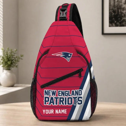 New England Patriots Football Team Sling Bag – Custom Name Crossbody Bag