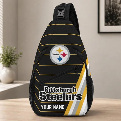 Pittsburgh Steelers Football Team Sling Bag – Custom Name Crossbody Bag
