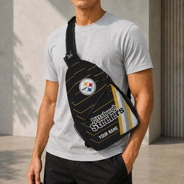 Pittsburgh Steelers Football Team Sling Bag – Custom Name Crossbody Bag