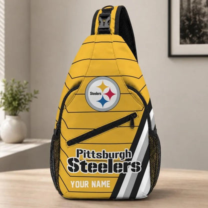 Pittsburgh Steelers Football Team Sling Bag – Custom Name Crossbody Bag
