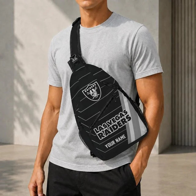 Las Vegas Raiders Football Team Sling Bag – Custom Name Crossbody Bag