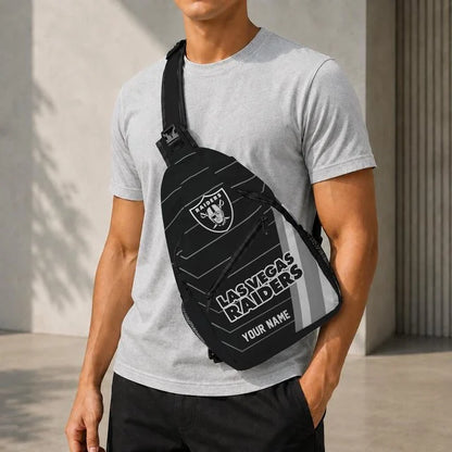 Las Vegas Raiders Football Team Sling Bag – Custom Name Crossbody Bag