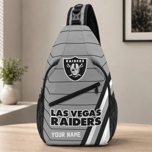 Las Vegas Raiders Football Team Sling Bag – Custom Name Crossbody Bag