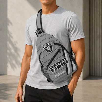 Las Vegas Raiders Football Team Sling Bag – Custom Name Crossbody Bag