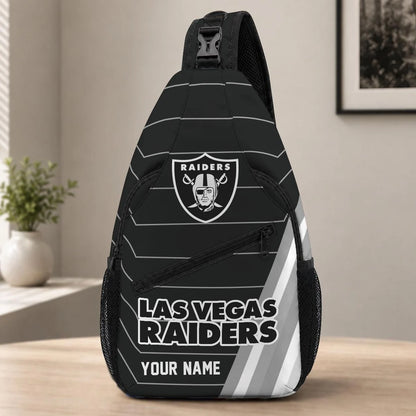 Las Vegas Raiders Football Team Sling Bag – Custom Name Crossbody Bag