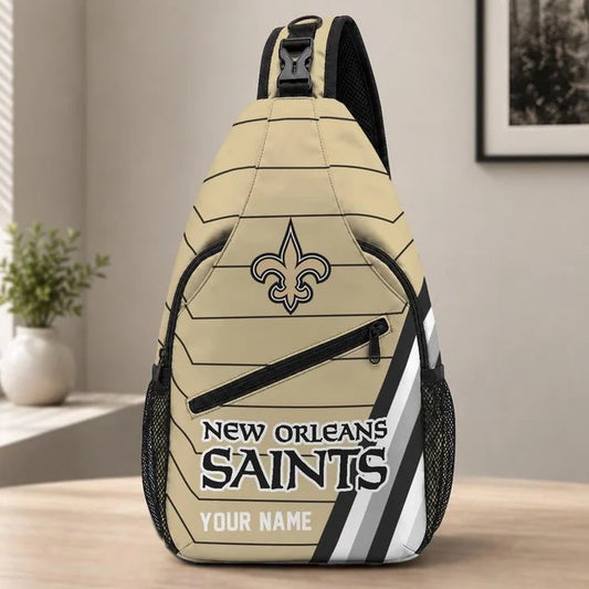 New Orleans Saints Football Team Sling Bag – Custom Name Crossbody Bag