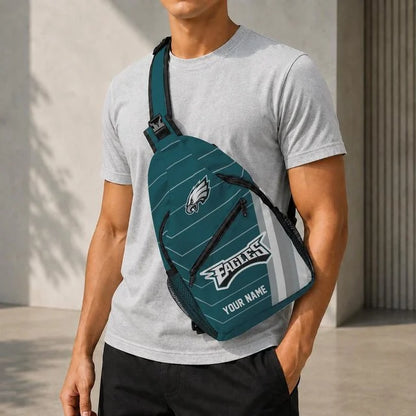 Philadelphia Eagles Football Team Sling Bag – Custom Name Crossbody Bag