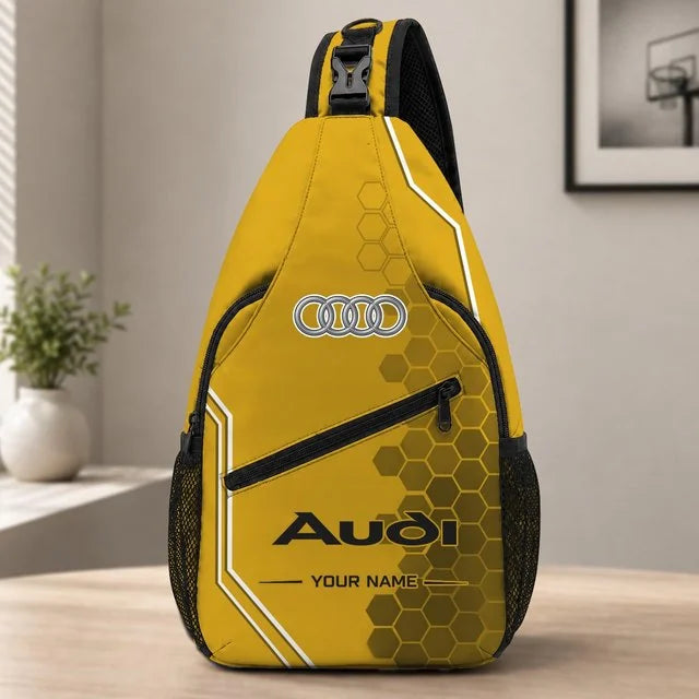 Audi Custom Name Sling Bag v2 – Racing Style Crossbody Backpack