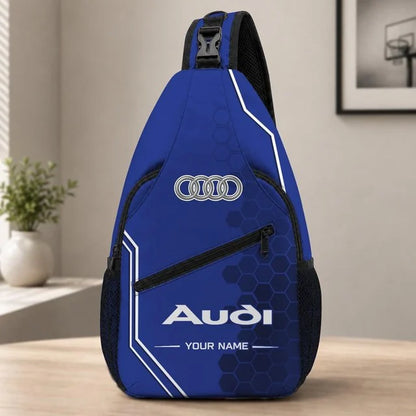 Audi Custom Name Sling Bag v2 – Racing Style Crossbody Backpack
