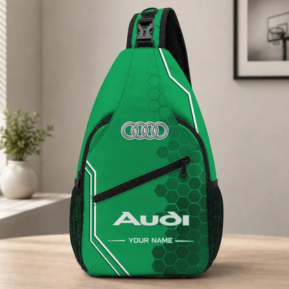 Audi Custom Name Sling Bag v2 – Racing Style Crossbody Backpack
