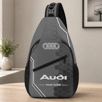 Audi Custom Name Sling Bag v2 – Racing Style Crossbody Backpack