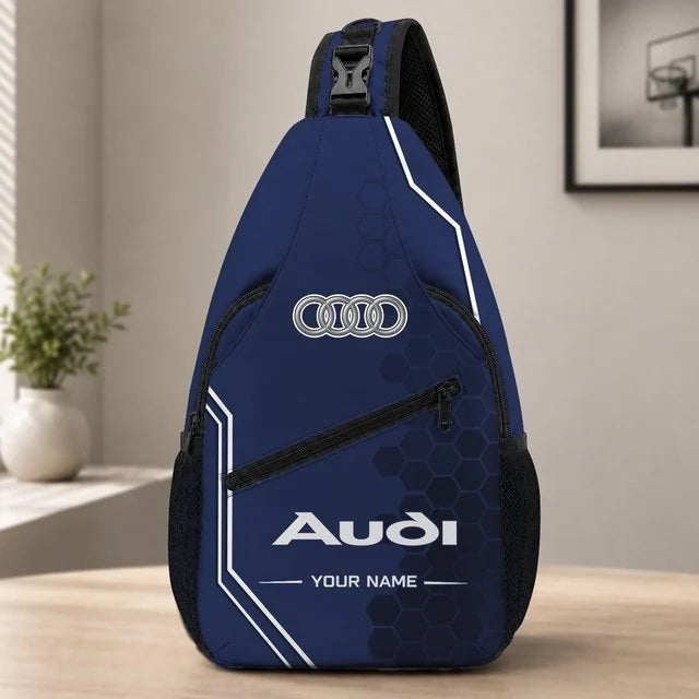 Audi Custom Name Sling Bag v2 – Racing Style Crossbody Backpack