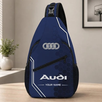 Audi Custom Name Sling Bag v2 – Racing Style Crossbody Backpack