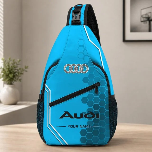 Audi Custom Name Sling Bag v2 – Racing Style Crossbody Backpack