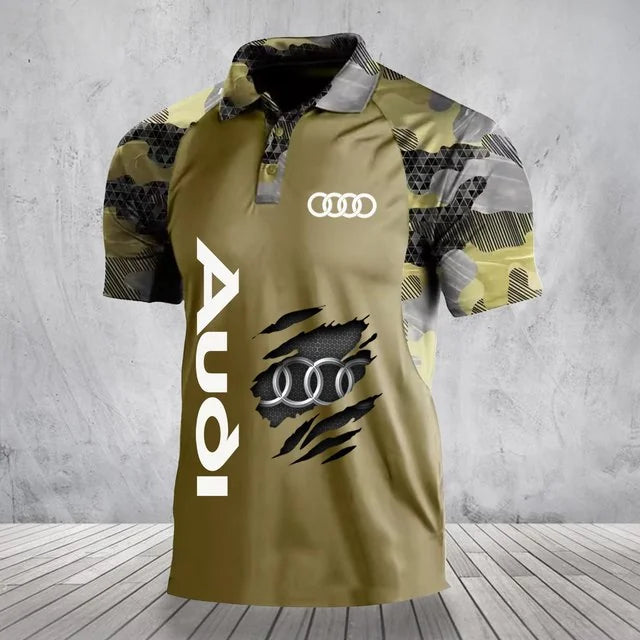 3D All Over Printed Audi Polo Shirt Limited Edition