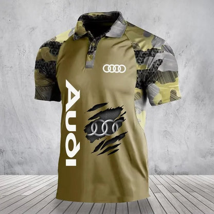 3D All Over Printed Audi Polo Shirt Limited Edition