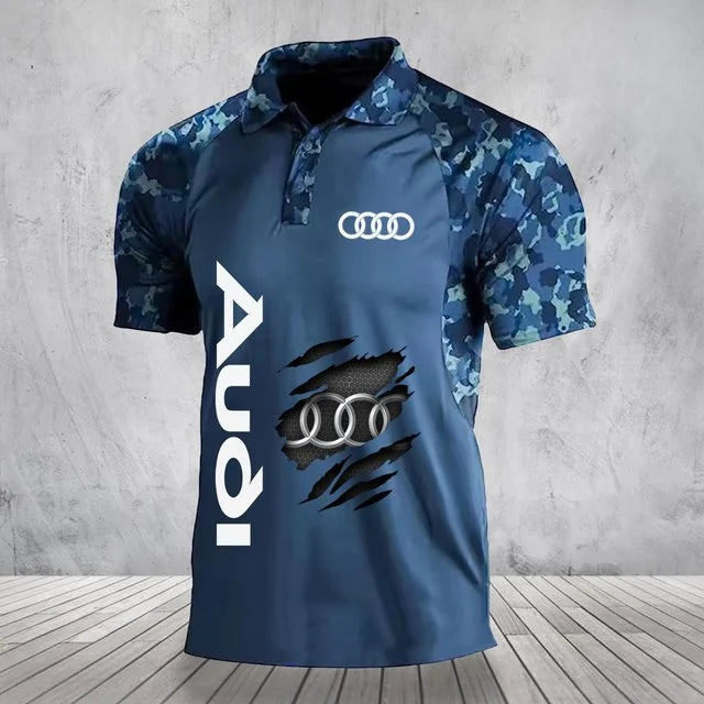 3D All Over Printed Audi Polo Shirt Limited Edition