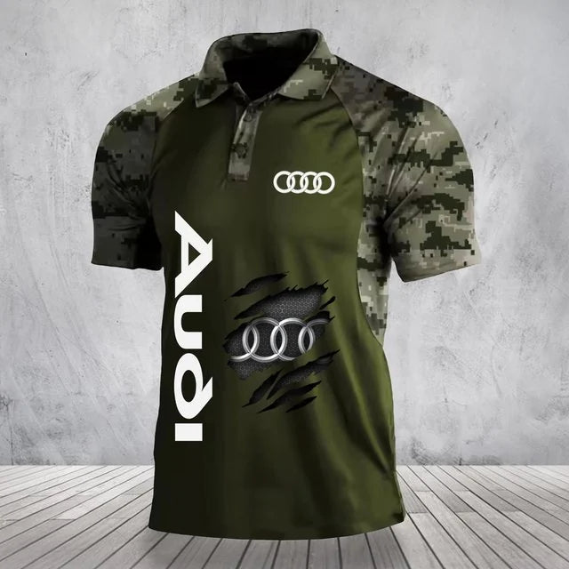 3D All Over Printed Audi Polo Shirt Limited Edition