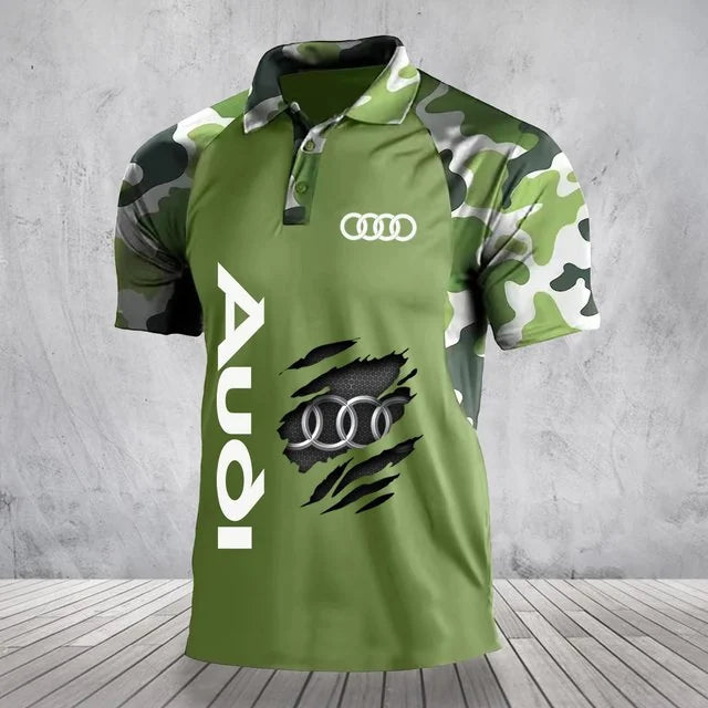 3D All Over Printed Audi Polo Shirt Limited Edition
