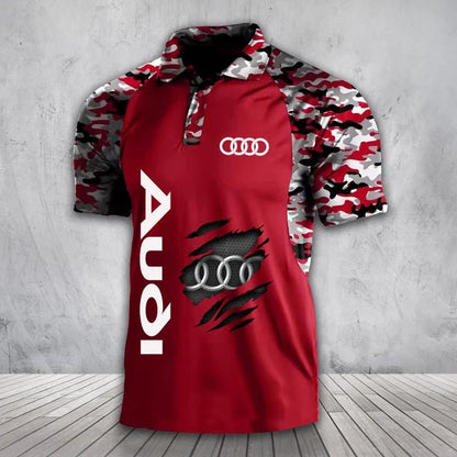 3D All Over Printed Audi Polo Shirt Limited Edition