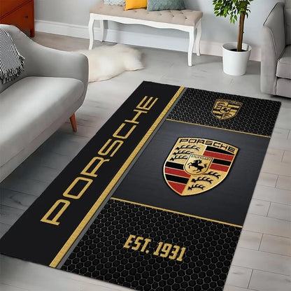 Porsche Area Rug – Luxury Car Logo Floor Mat