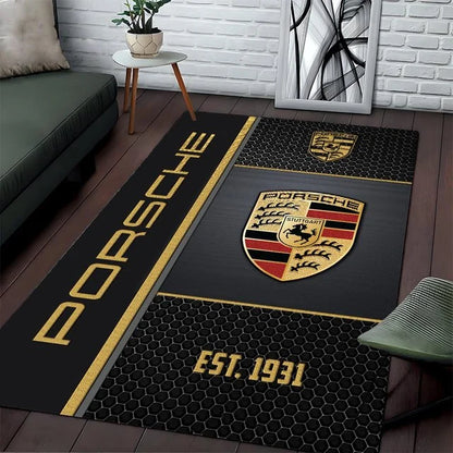 Porsche Area Rug – Luxury Car Logo Floor Mat