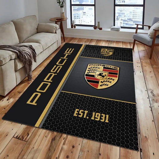 Porsche Area Rug – Luxury Car Logo Floor Mat