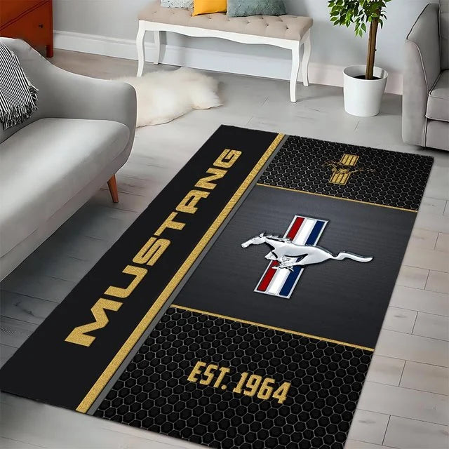 Mustang Area Rug v2 – Luxury Car Logo Floor Mat