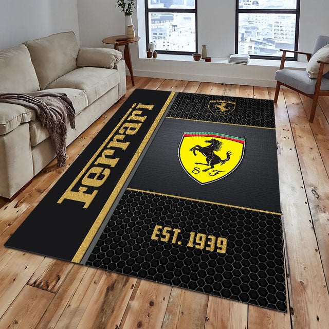 Ferrari Area Rug v2 – Luxury Car Logo Floor Mat