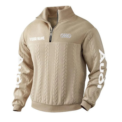 Audi Quilted Quarter-Zip Sweatshirt – Custom Name