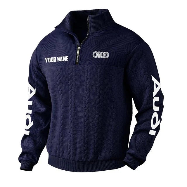 Audi Quilted Quarter-Zip Sweatshirt – Custom Name