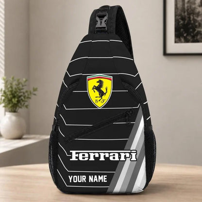 Ferrari Custom Name Sling Bag – Racing Style Crossbody Backpack