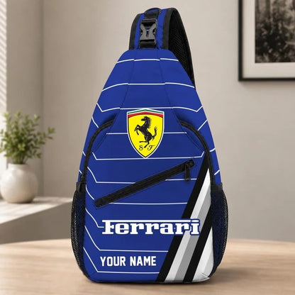 Ferrari Custom Name Sling Bag – Racing Style Crossbody Backpack