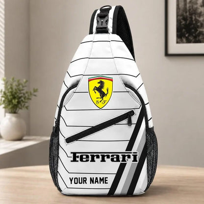 Ferrari Custom Name Sling Bag – Racing Style Crossbody Backpack
