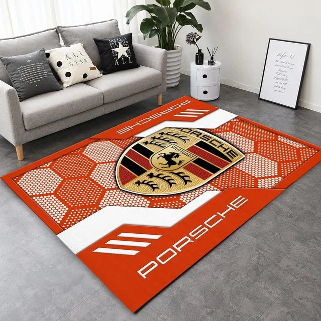 Porsche Area Rug v3 – Luxury Car Logo Floor Mat